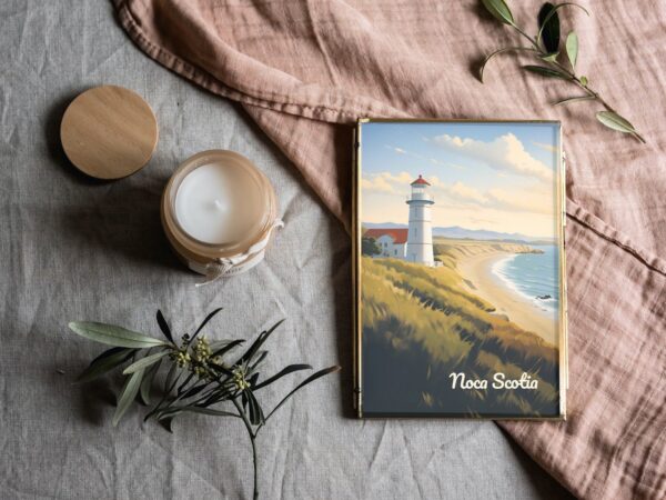 Poster Nova Scotia Lighthouse print Nova Scotia Travel Poster Scenic Coastal Views Art Print Nature Wall Decor Adventure Gifts