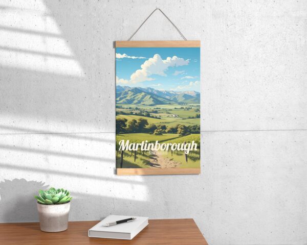 Poster Martinborough print Wellington New Zealand Travel Poster Wine Country Scenic Art Print Nature Wall Decor Adventure Gifts