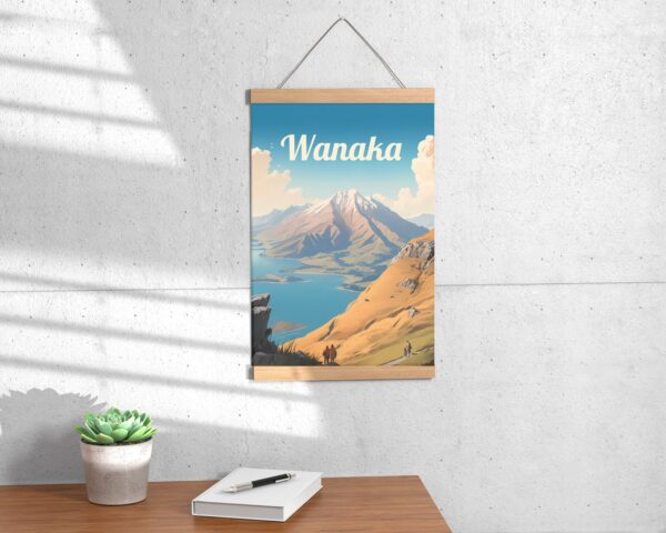 Poster Wanaka lake print Otago New Zealand Travel Poster Scenic Lake Views Art Print Wall Decor Adventure Gifts