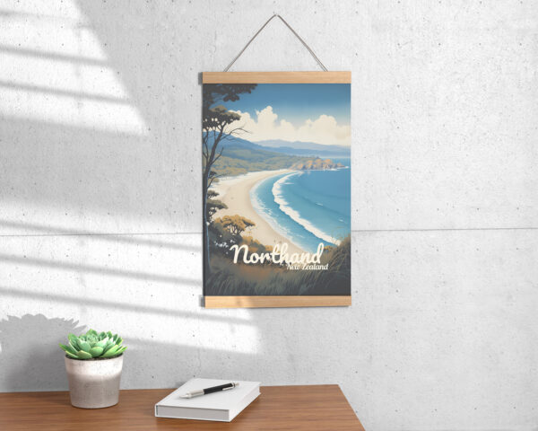 Poster Northland Beach print Northland New Zealand Travel Poster Scenic Coastal Views Art Print Nature Wall Decor Adventure Gifts