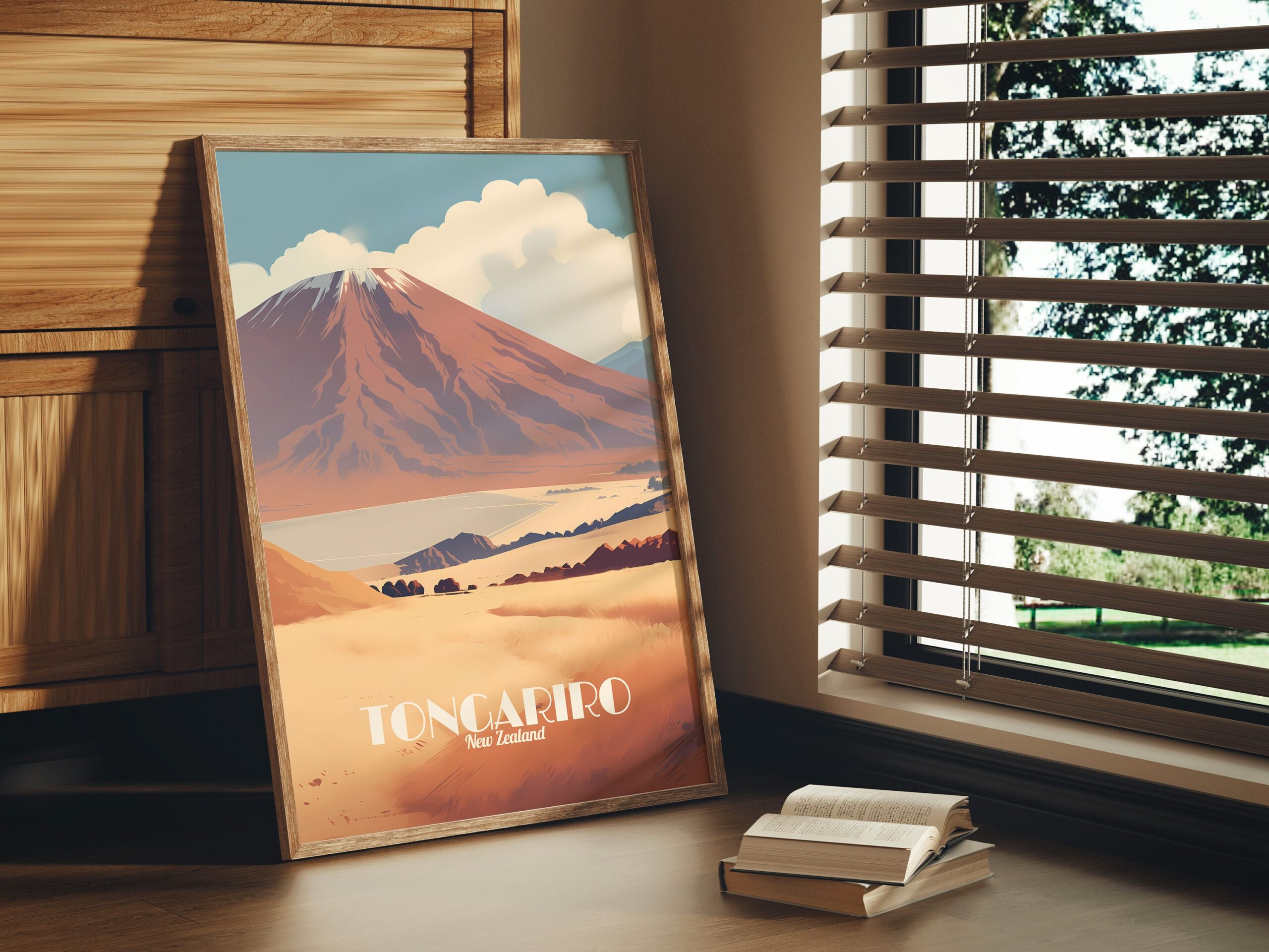 Poster Tongariro print Central North Island New Zealand Travel Poster Scenic Mountain Views Art Print Wall Decor Adventure Gifts