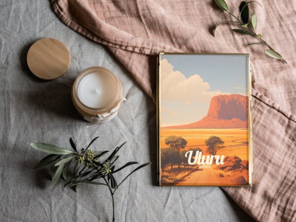 Poster Uluru print Northern Territory Australia Travel Poster Scenic Desert Views Art Print Nature Wall Decor Adventure Gifts