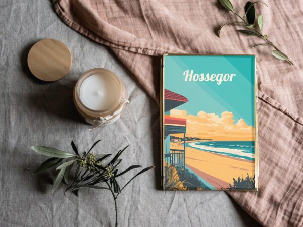 Print Hossegor Poster France Surfing Paradise Wall Decor Beach Waves Art Print French Atlantic Coast Surf Town print surf poster cap breton