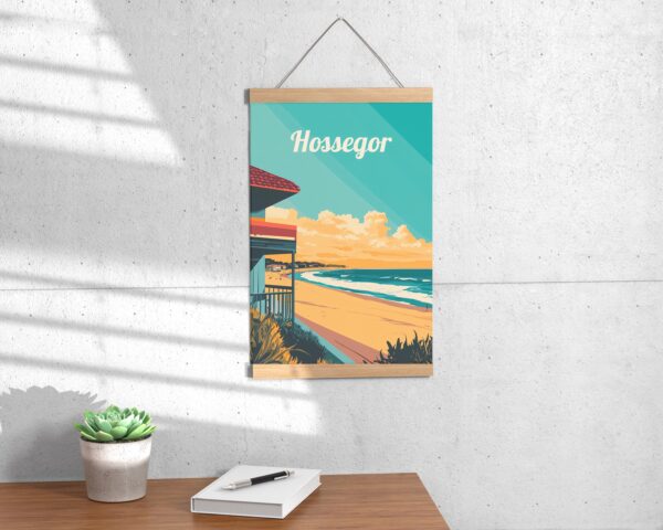 Print Hossegor Poster France Surfing Paradise Wall Decor Beach Waves Art Print French Atlantic Coast Surf Town print surf poster cap breton