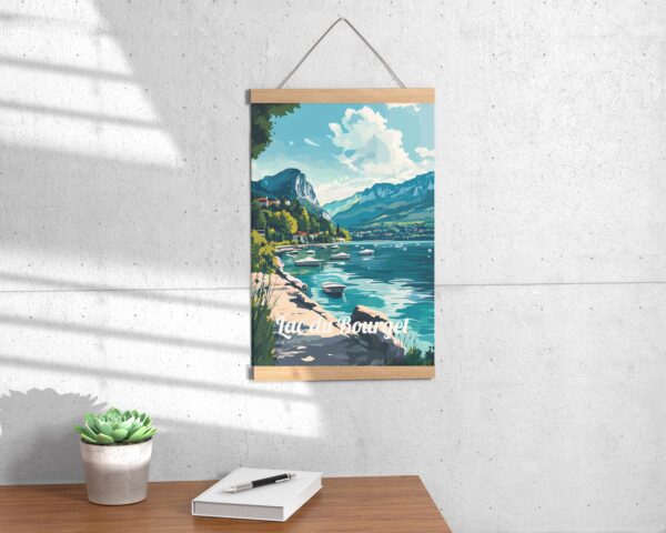 Print Lac du Bourget Poster France Mountain Lake Wall Decor Scenic Views Art Print Savoie Alps Outdoor Adventure