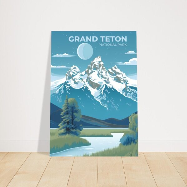 Print Grand Teton National Park Poster Wyoming National Park Wyoming Poster Mountain Peaks Wall Decor Majestic Range Art Print USA