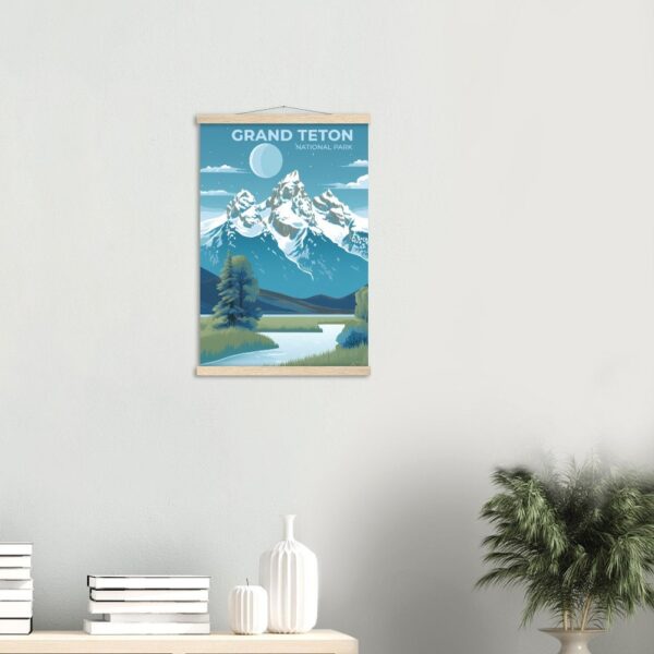 Print Grand Teton National Park Poster Wyoming National Park Wyoming Poster Mountain Peaks Wall Decor Majestic Range Art Print USA