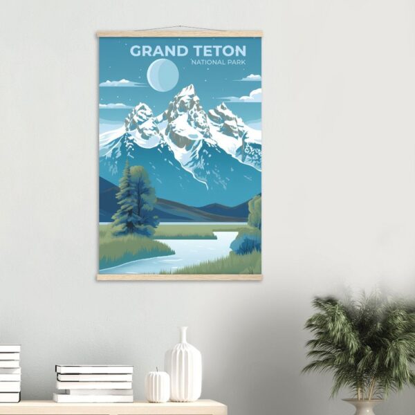 Print Grand Teton National Park Poster Wyoming National Park Wyoming Poster Mountain Peaks Wall Decor Majestic Range Art Print USA