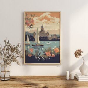 Print Victoria Parliament Poster British Columbia Poster Vancouver Island Wall Decor Historic Building Art Print Canada