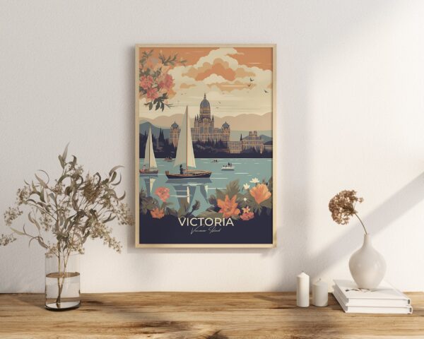 Print Victoria Parliament Poster British Columbia Poster Vancouver Island Wall Decor Historic Building Art Print Canada