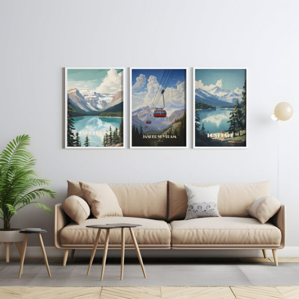 Print Canmore, Alberta Poster Alberta Mountain Climbing Alberta Poster Hiking Trails Wall Decor Adventure Basecamp Art Print Canada