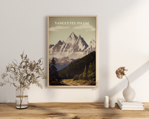 Print Vancouver Island Poster British Columbia Poster Hike Mount Arrowsmith Wall Decor Rocky Peak Landscape Art Print Canada