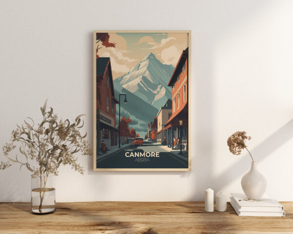 Print Canmore, Alberta Poster Alberta Mountain Climbing Alberta Poster Hiking Trails Wall Decor Adventure Basecamp Art Print Canada