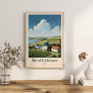 Print Island Orléans Poster Quebec winery wall print Quebec Wall Decor Île d'Orléans Art Print Wine Ocean House Home decor