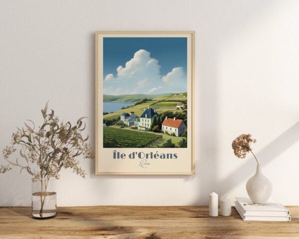 Print Island Orléans Poster Quebec winery wall print Quebec Wall Decor Île d'Orléans Art Print Wine Ocean House Home decor